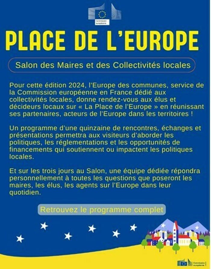 L’Europe des communes, service de la Commission européenne en France dédié aux collectivités locales, donne rendez-vous aux élus et décideurs locaux sur « La Place de l’Europe ».