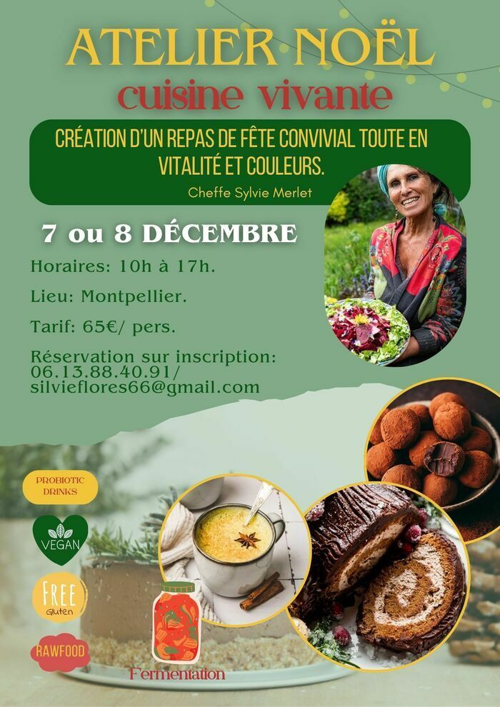 Journée Atelier Cuisine Vivante « Aborder les fêtes en toute vitalité et en couleur «   le 7 ou 8 Décembre à Montpellier.