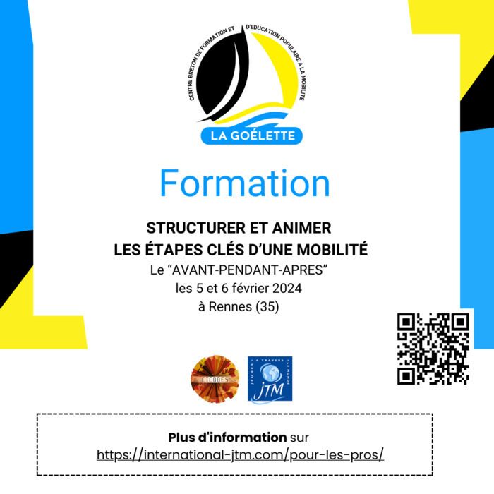 📢 Il reste des places !!!
    💡 Formation La Goélette : Structurer et animer les étapes clés d'une mobilité
    📅 Les 5 et 6 Février 2024
    📍 Rennes 
    📑 ⁉ Inscriptions et infos : https://lnkd.in/e53B_NWm