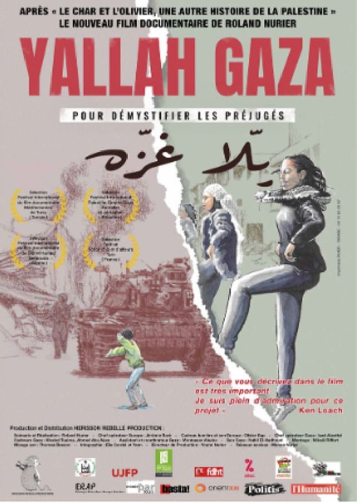 Projection documentaire "Yallah Gaza" de Roland Nurier le mercredi 4 Décembre 2024 à 20h au Cimade de Béziers. Participation libre - buvette et stand Cimade. Suivi d’un échange avec Pierre Stambul