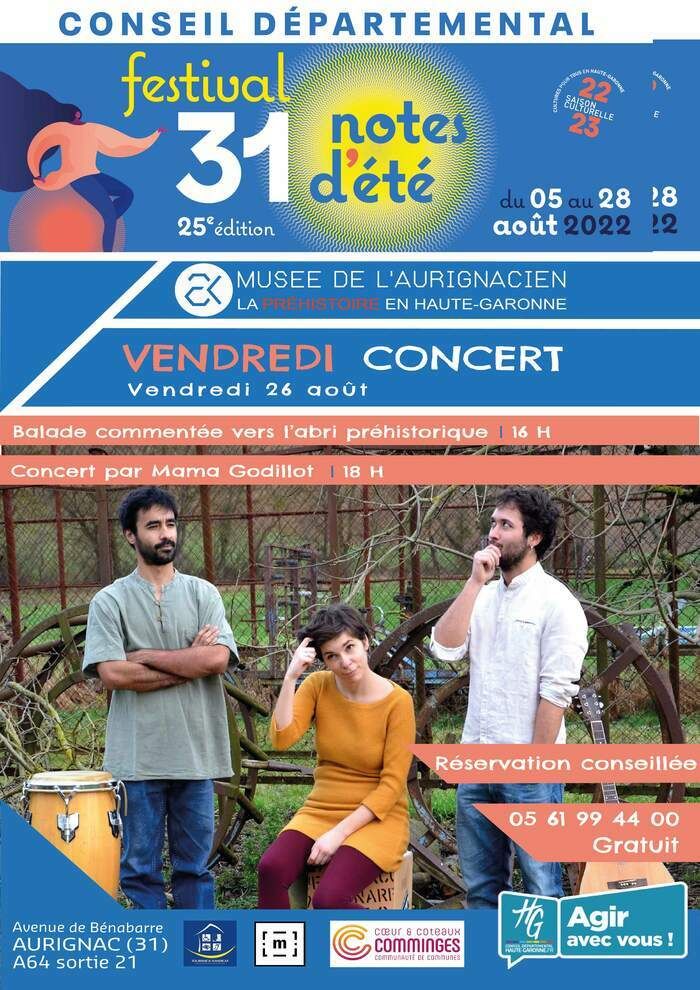 Le musée dans le cadre du festival 31 notes d'été festival propose une balade vers l’abri à 16h et à 18h un concert du groupe de Mama Godillot.