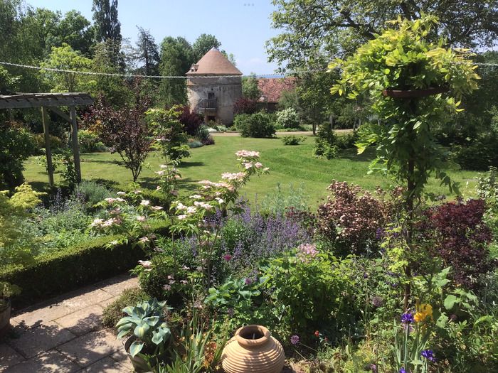 Besuchen Sie einen englischen Garten, der vor 9 Jahren von einer Wiese mit nur einem Walnussbaum angelegt wurde. Dieser Garten wird mit Vögeln und Wühlmäusen geteilt. Blumen kleiden ihn tausendfach...