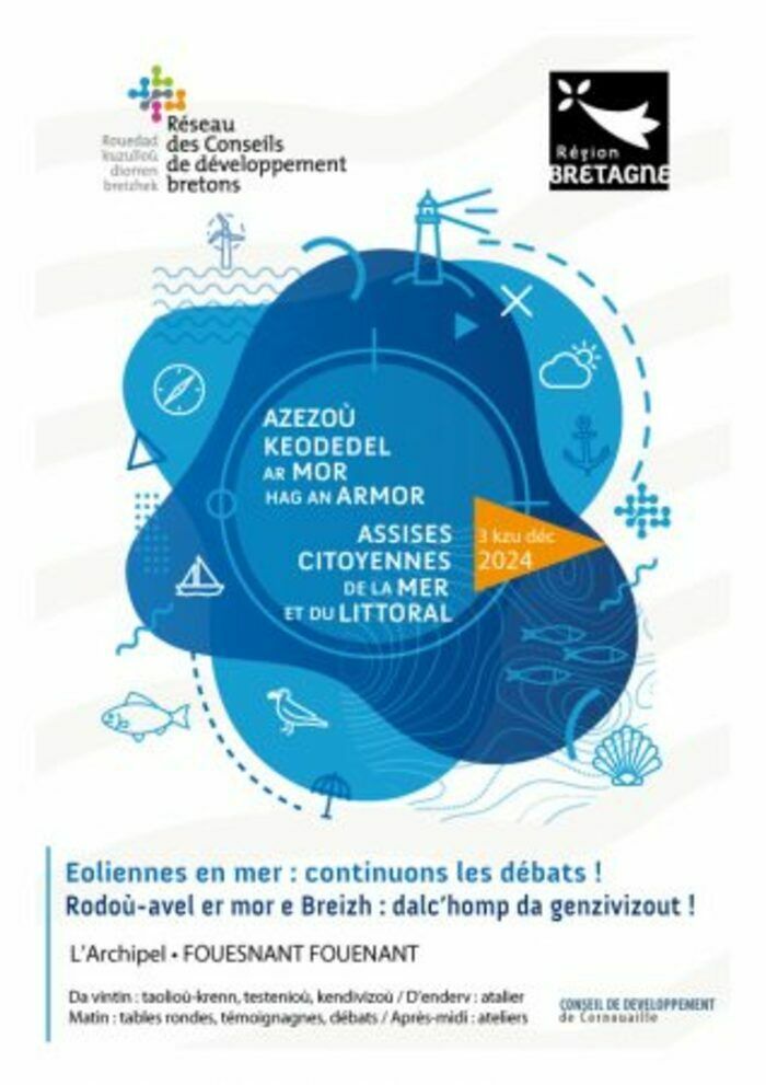 Les Assises citoyennes de la mer et du littoral sont organisées cette année par le Conseil de développement de Cornouaille, sur le thème des éoliennes en mer.