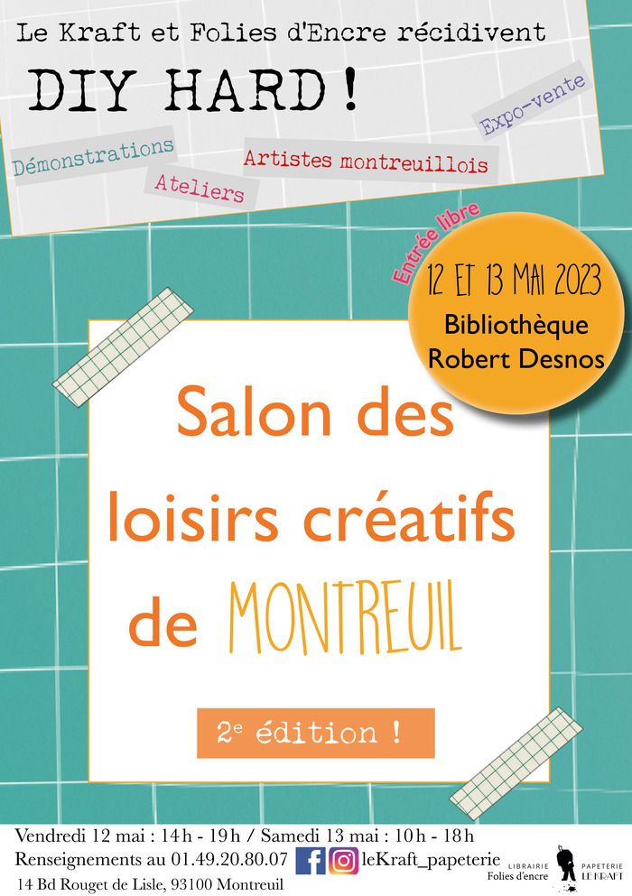 Le Kraft organise la 2e édition de son salon des loisirs créatifs ! Au programme : des artistes-exposants montreuillois et des ateliers pour tous les âges. Entrée libre pendant les deux jours.