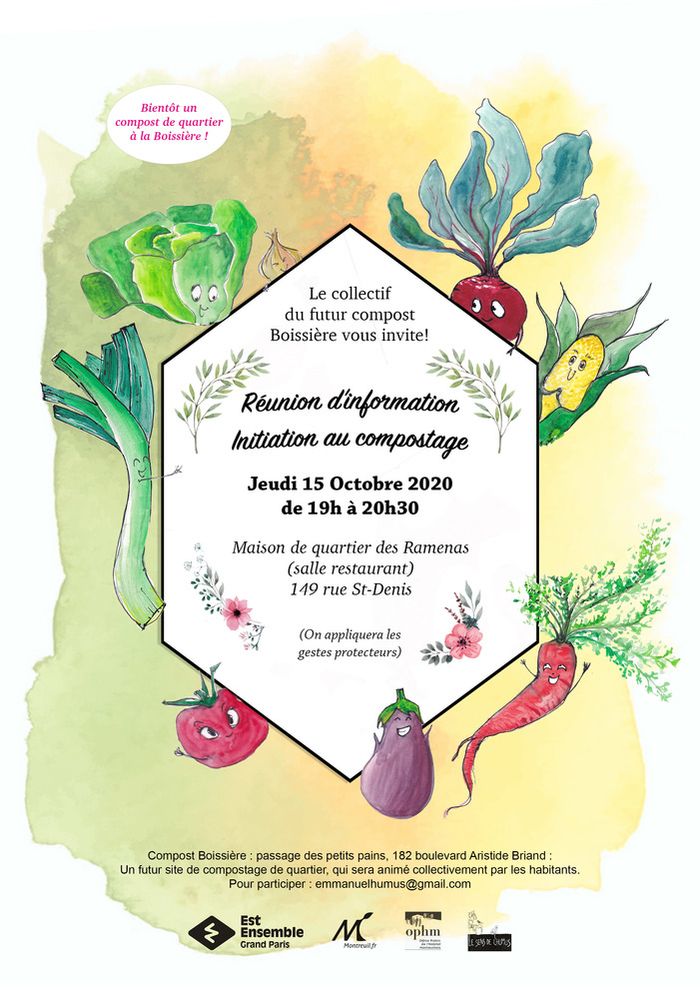 Compost Boissière, Montreuil : Réunion d'information / Initiation au compostage - Jeudi 15 Octobre 2020, de 19h à 20h30 - Maison de quartier des Ramenas