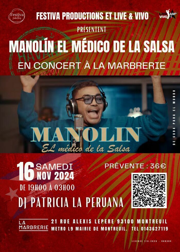 ♫ Salsa y mas Salsa en La Marbrerie le samedi 16 novembre 2024 ♫💃🏿