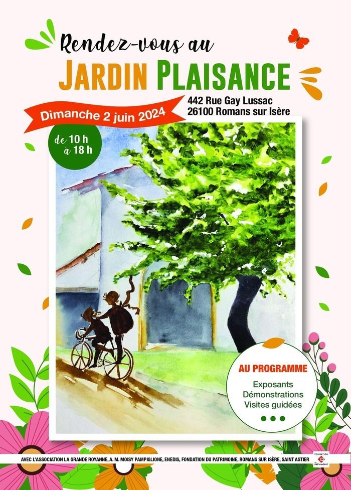 «Treffpunkt im Garten PLAISANCE» Sonntag, 2\. Juni 2024 - 442 rue Joseph Gay Lussac in Romans sur Isère in der Drôme des Collines.