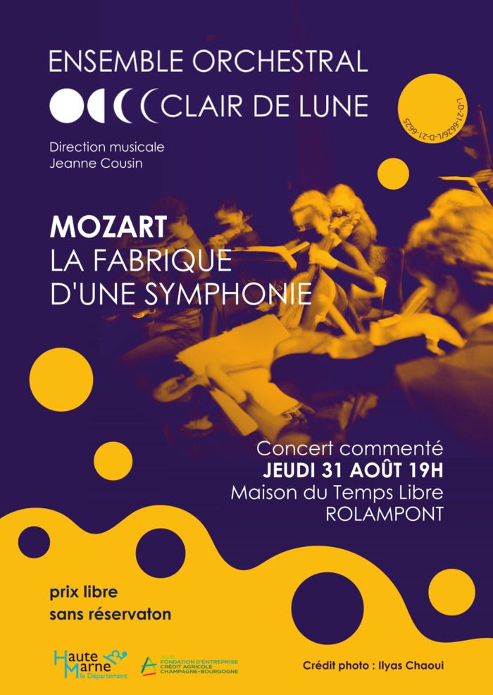 Retrouvez l'Ensemble Orchestral Clair de Lune pour l'inauguration d'un rendez-vous particulier : un concert commenté autour de la 40ème Symphonie de Mozart.