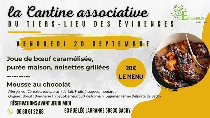 La cantine associative vous cocotte un menu bien mijoté pour ce vendredi 20 septembre