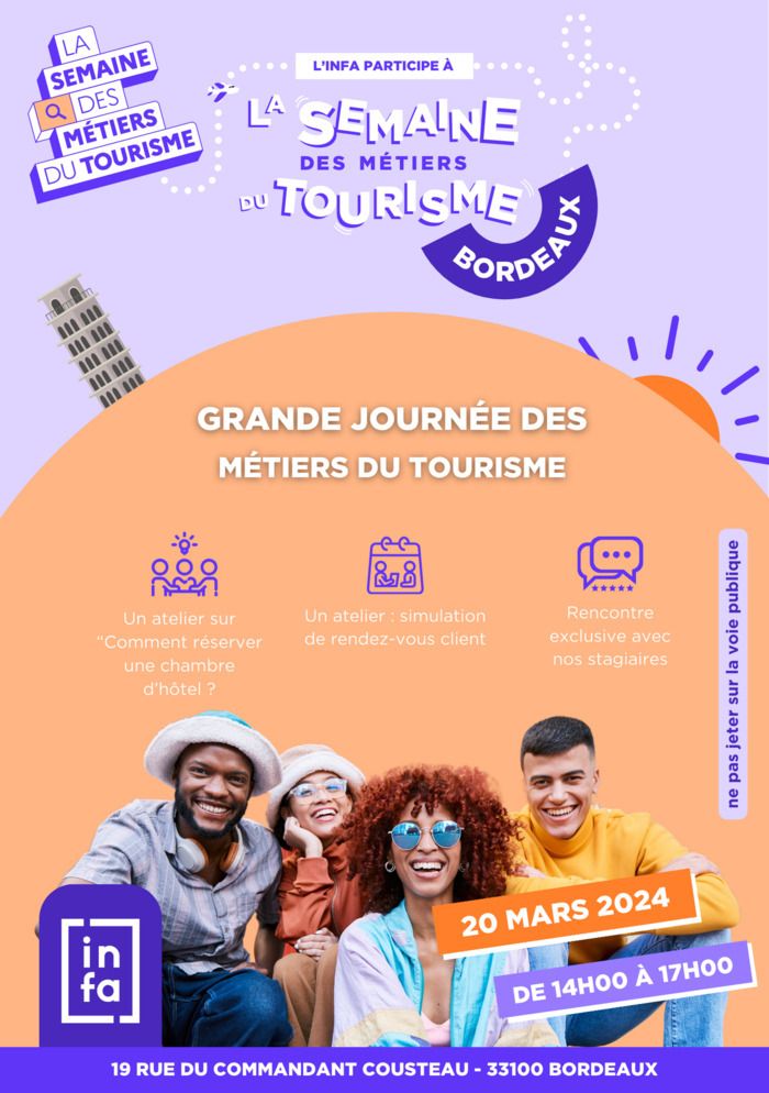 L’Infa Bordeaux vous invite à découvrir les métiers de l’hôtellerie et du tourisme dans son centre de formation !