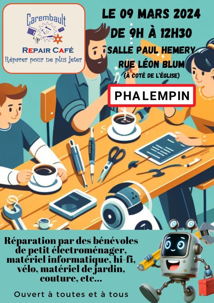 Le 09 mars 2024, à Phalempin, le 4e repair café est organisé