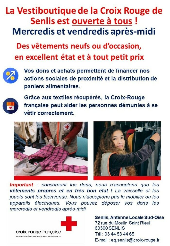 La Croix Rouge française engagée dans l’économie circulaire. Des vêtements neufs ou d'occasion à tout petits prix.