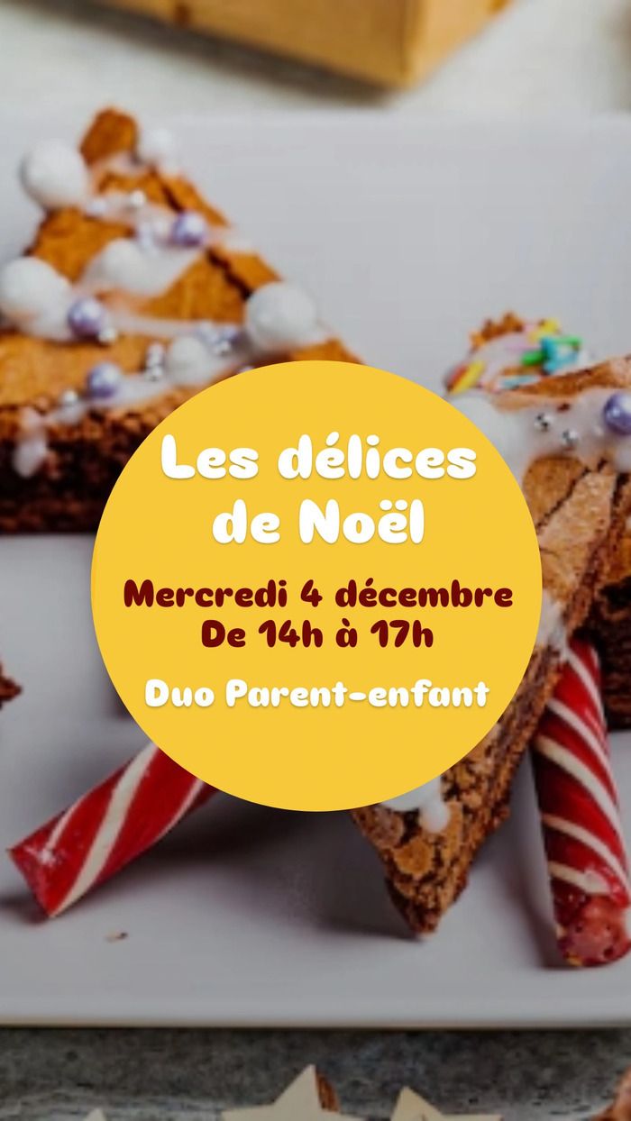 👉 Mercredi 4 Décembre de 14h à 17h Vivez un moment de partage très spécial duo parent-enfant (de 6 à 12 ans) avec un cours à 4 mains ! Une façon amusante de cuisiner en duo des délices de Noël.