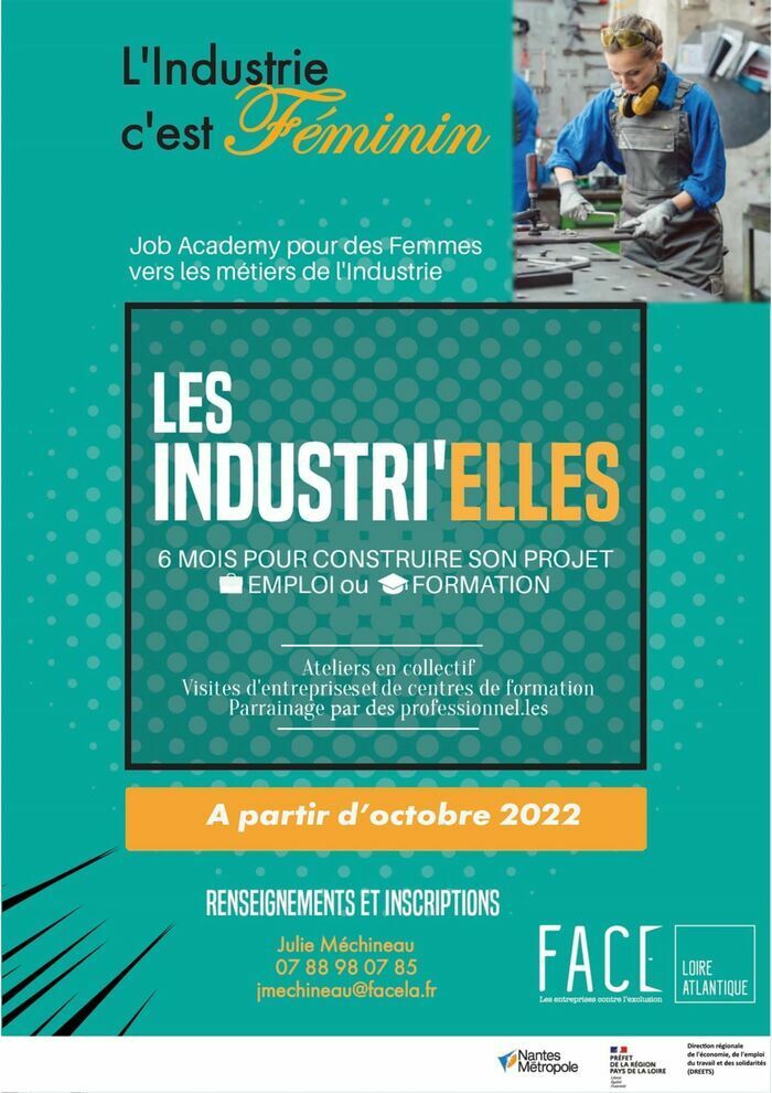 FACE Loire Atlantique vous propose de rejoindre la Job Les Industrielles à Nantes. Nous vous accompagnons dans votre projet d’emploi/de formation afin de découvrir ou d'intégrer le secteur industriel.