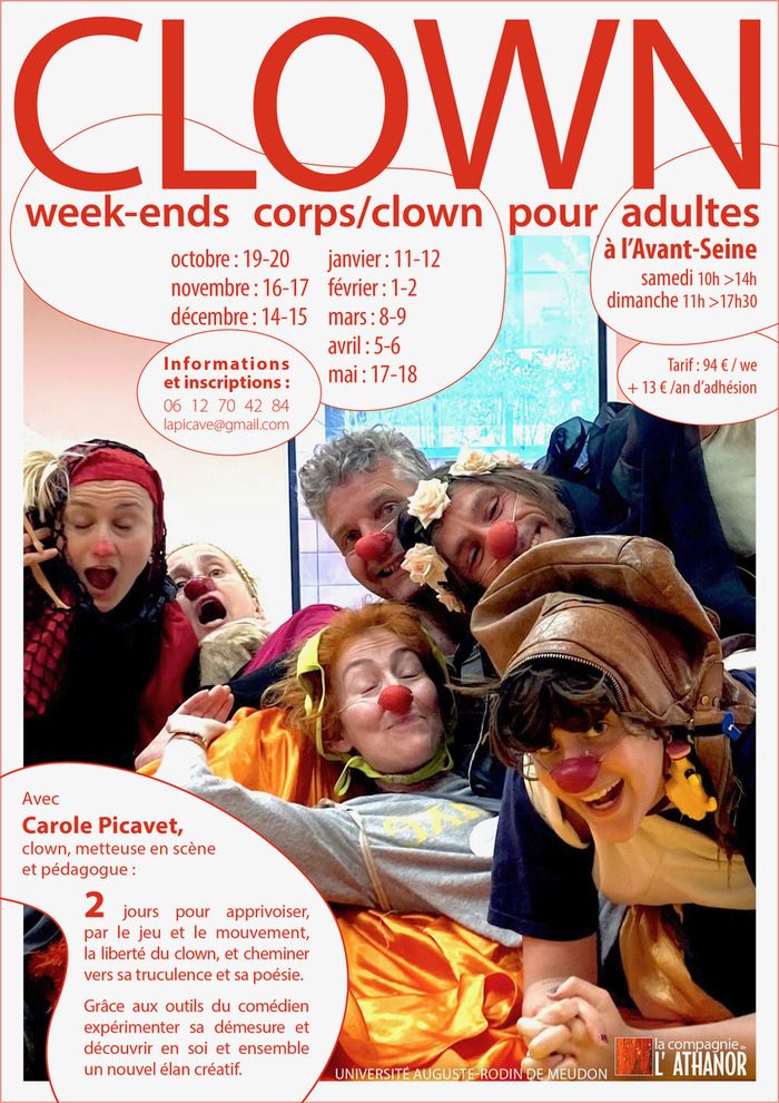 7 week-ends pour cheminer avec les outils du comédien vers la liberté créatrice du clown de théâtre.