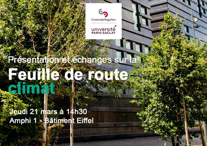 Amphi de présentation et échanges sur la feuille de route climat.