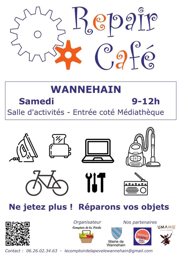 Rejoignez-nous pour réparer ensemble vos objets cassés ou en panne, ou juste déguster et papoter autour d'un bon café.