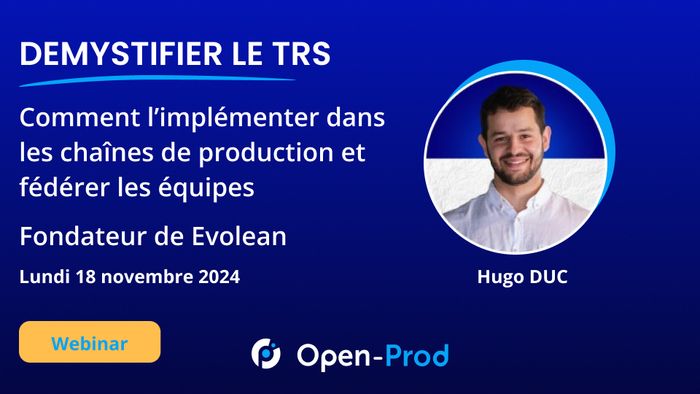 Dans le cadre de la Semaine de l'Industrie, ce webinar explore le TRS (Taux de Rendement Synthétique), un indicateur clé pour mesurer et optimiser la performance des chaînes de production