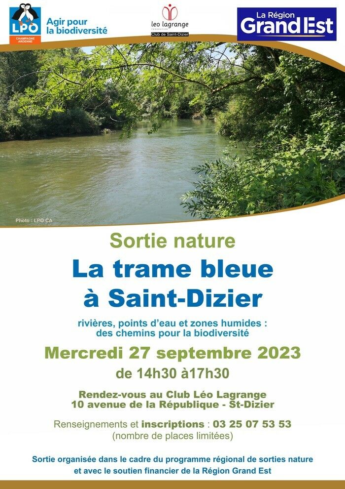 La LPO Champagne-Ardenne et le Club Léo Lagrange organise une sortie nature le mercredi 27 septembre de 14h30 à 17h30