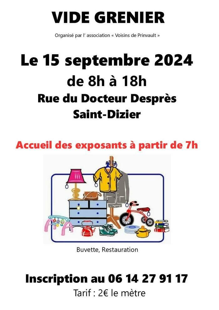 L'association des Voisins de Prinvault organise son traditionnel vide-grenier le dimanche 15 septembre - rue du Docteur DESPRES