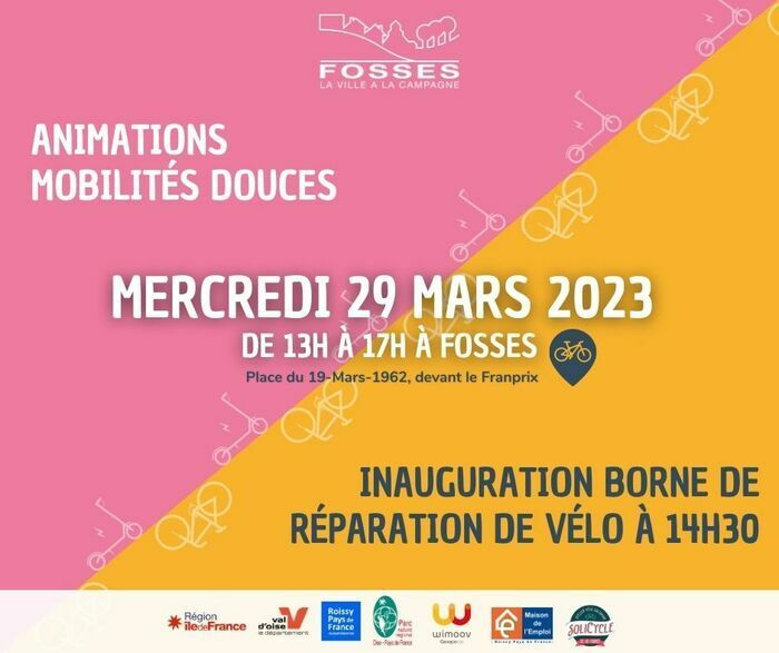 Rendez-vous mercredi 29 mars 2023 pour l'inauguration de la borne de réparation de vélo. Plusieurs associations proposeront différentes animations autour des mobilités douces durant l'après-midi.