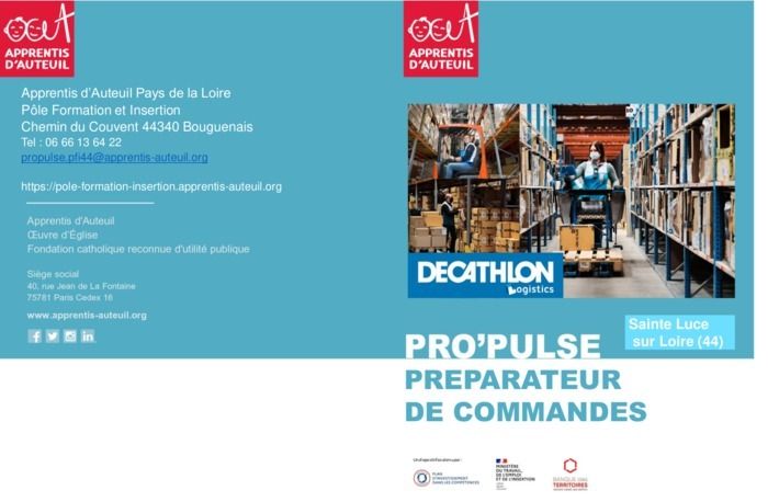 Pro’Pulse: Formation de 2,5 mois, co-construite avec Décathlon LOGISTIQUE pour une découverte des métiers de la logistique;