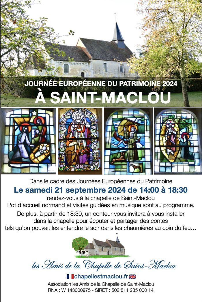 Dans le cadre des Journées Européennes du Patrimoine, le samedi 21 septembre 2024 de 14:00 à 18:30, nous donnons rendez-vous à la chapelle de Saint-Maclou.