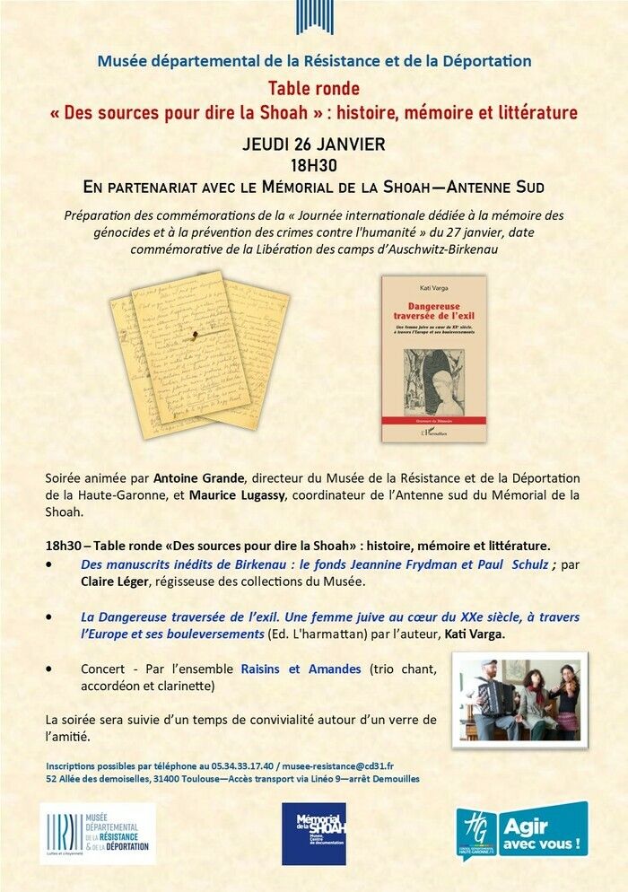 Histoire, mémoire et littérature sur les pas des commémorations  de la Journée internationale dédiée à la mémoire des génocides et à la prévention des crimes contre l'humanité.