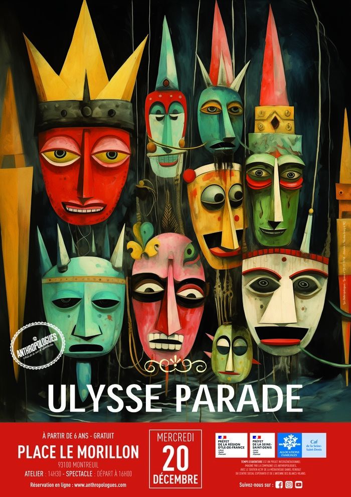 Ulysse fait son odyssée sur la place Le Morillon ! Au programme, atelier de manipulation de marionnettes puis parade festive. Rejoignez un cortège composé de sirènes tentatrices et de cyclopes géants.