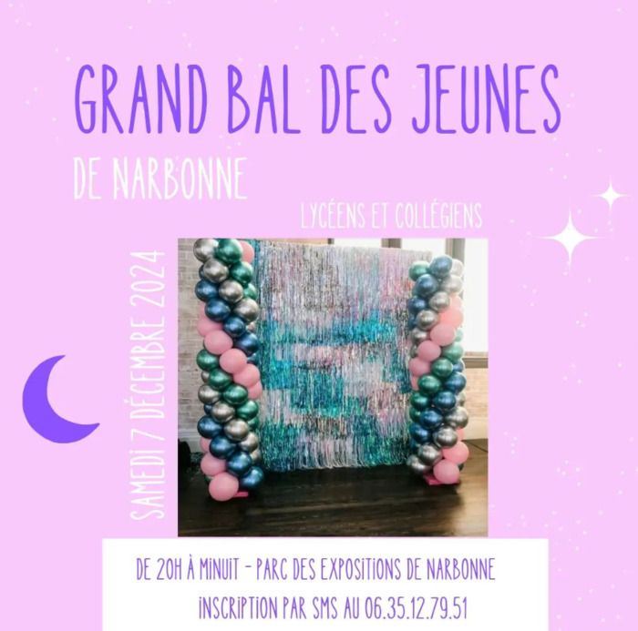 Le Bal aura lieu de 20h à minuit, le samedi 7 décembre 2024, au Parc des expositions de Narbonne. Dress code : tenue de Gala/Thème : Full Color/Tarif : 20€/Réservation par SMS au 0635127951