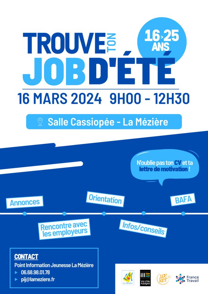 Le SIG de La Mézière organise un forum Job d'été à destination de 16/25ans.