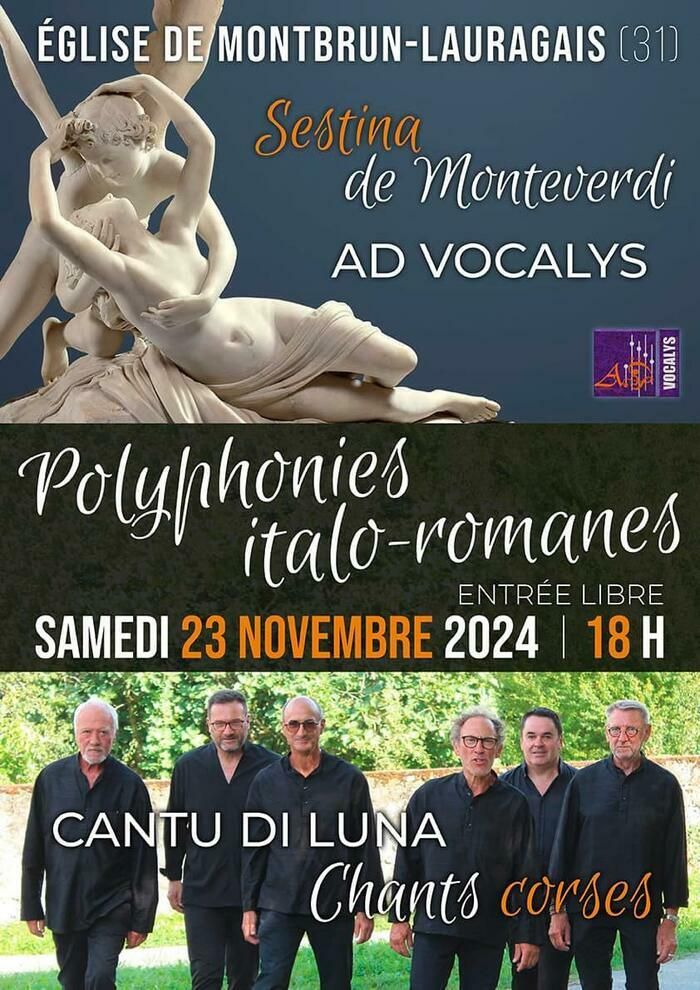 L'association Ad Vocalys invite à son "Concert d'automne", le samedi 23 novembre à 18 h, en l'église de Montbrun-Lauragais. Au programme : polyphonies italo-romanes.  Entrée libre.