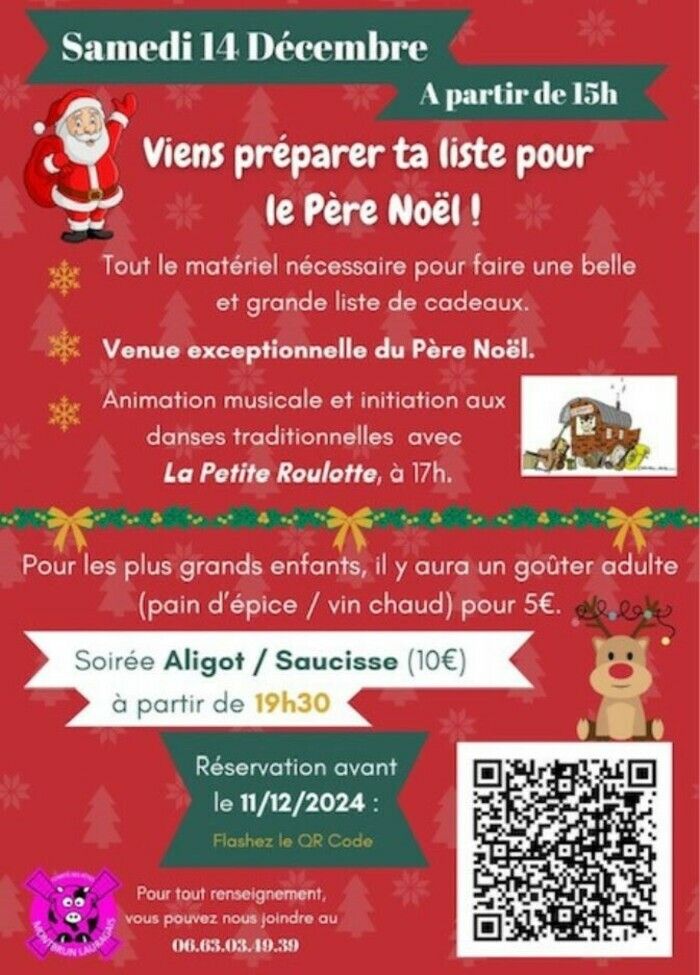 Le comité des fêtes de Montbrun-Lauragais célèbre Noël avec petits et grands le samedi 14 décembre, à partir de 15 h : venue du Père Noël, animation musique et danse trad, goûter, soirée aligot...