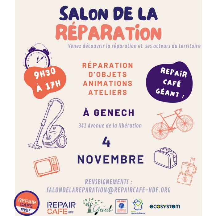 1 journée dédiée à la réparation pour les réparateurs bénévoles et repair café géant pour le grand public