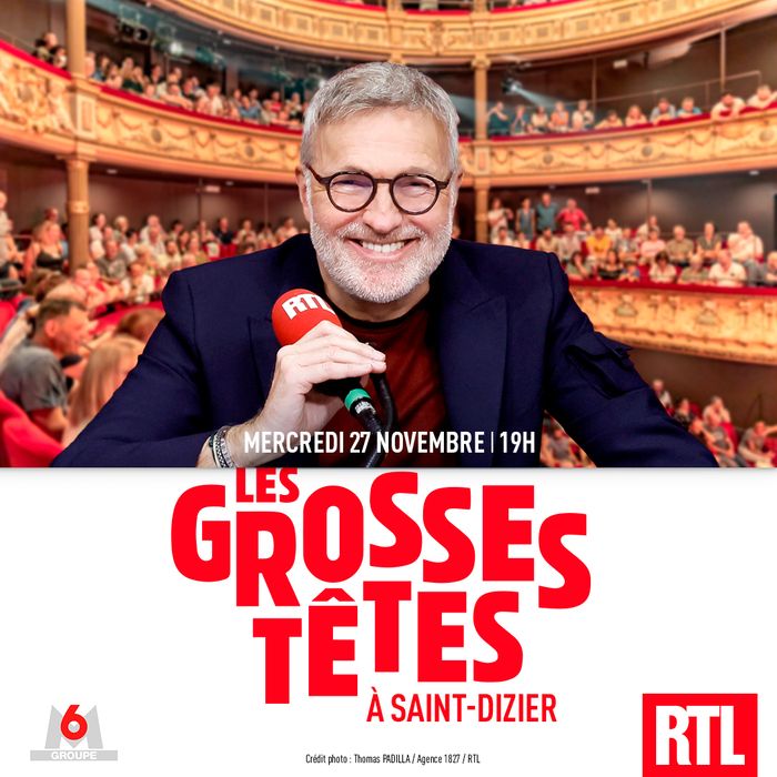 Ne manquez pas l'émission culte "Les Grosses Têtes" avec Laurent Ruquier et ses chroniqueurs, en direct à Saint-Dizier le 27 novembre à 19h.