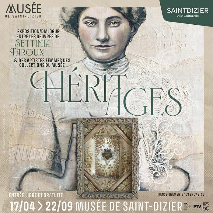 L’exposition « Héritages » propose un dialogue entre les portraits mêlés d’art textile de Settimia Taroux, artiste plasticienne, et les œuvres du musée de Saint-Dizier. Ce parcours est l’occasion de …