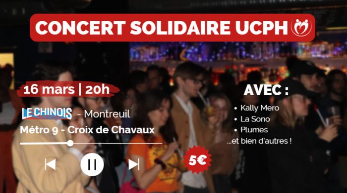 Le 16 mars 2023, l'association Une Couverture Pour l'Hiver organise un concert solidaire à la salle le Chinois!