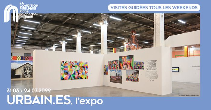 Suivez les guides ! Chaque weekend, découvrez en visite guidée l'expo événement "Urbain·es" dans la Halle B de la Condition Publique.