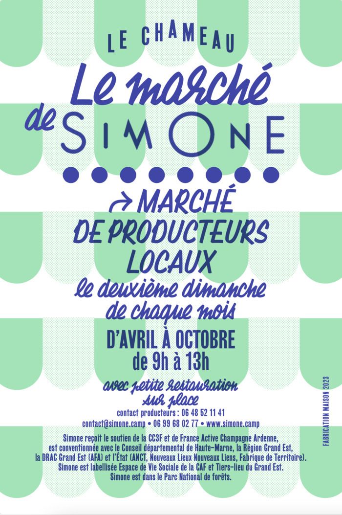 Et c'est repartit ! Le marché de producteurs locaux est de retour à Simone - camp d'entraînement artistique ! Le deuxième dimanche de chaque mois, d'avril à octobre, de 9h à 13h.