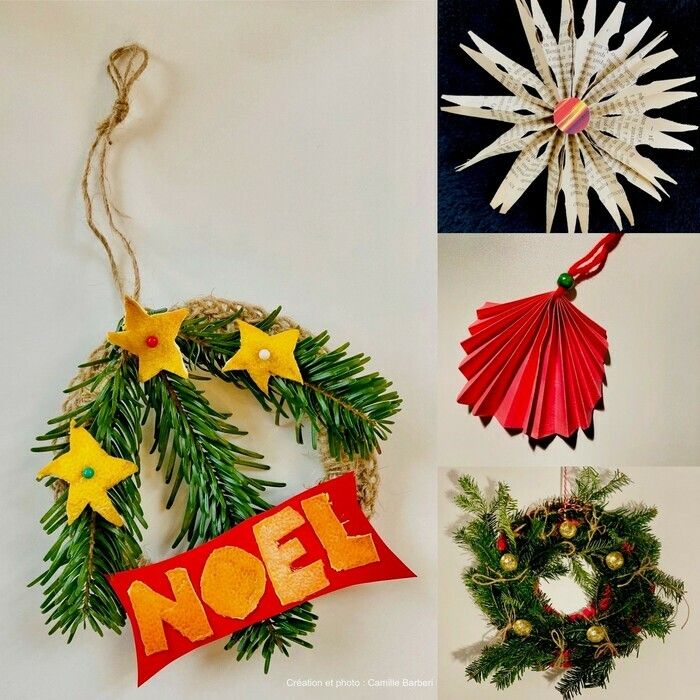 Invitez l'esprit de Noël chez vous en créant de belles décorations upcyclées à partir de branches de sapin, d'agrumes, de papier ou autres matières naturelles.