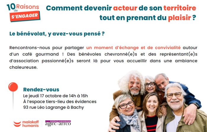 Atelier à destination des personnes retraitées souhaitant s'engager dans la vie locale. Animé par Grégory Dewaele de Malakoff Humanis