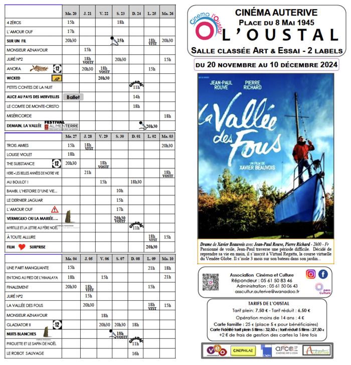 Du 20 novembre au 10 décembre