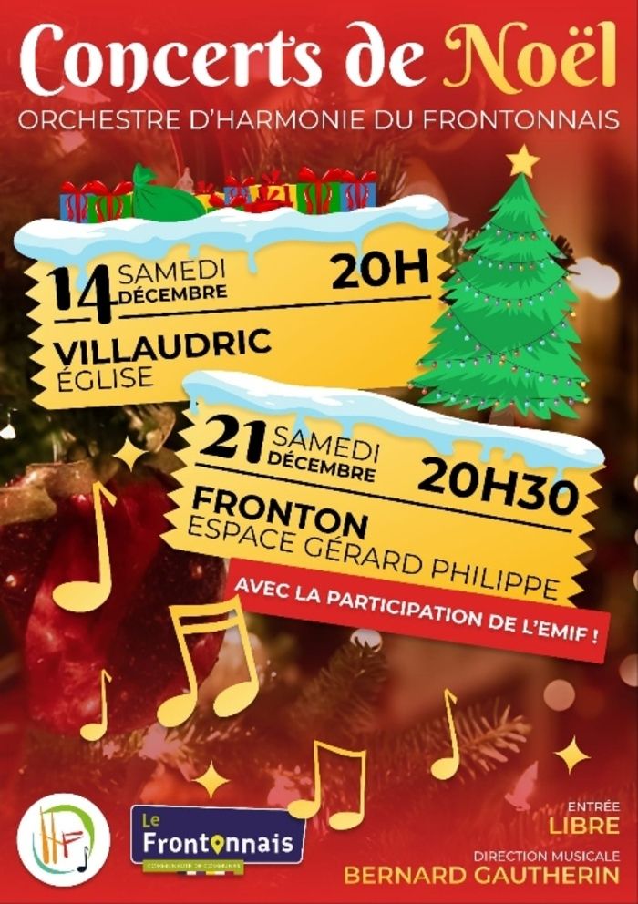 Concert de Noël de l'Orchestre d'Harmonie du Frontonnais (OHF) à l'église de Villaudric