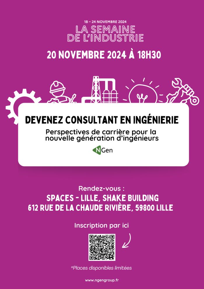 À l'occasion de la Semaine de l'Industrie, NGen Lille organise une table ronde autour de la découverte du métier de consultant.