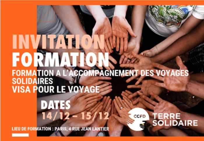 Nous avons le plaisir de vous annoncer la prochaine session Formation à l'Accompagnement de voyages solidaires et interculturels organisée par le CCFD-Terre Solidaire, avec l’outil VISA pour le voyage