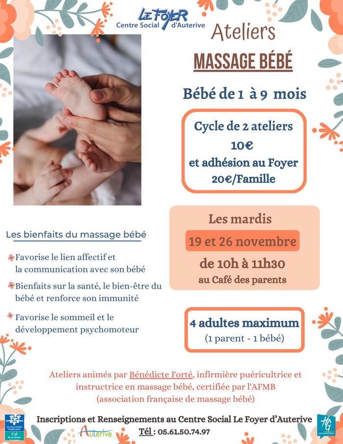 Atelier Massage bébé proposé par le Foyer d'Auterive