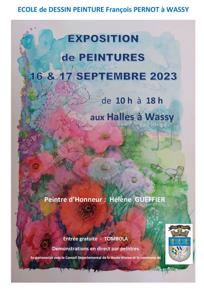 Les 16 et 17 septembre, découvrez des aquarelles, des huiles, des pastels, des dessins et des peintures faites avec de la tempera. Peintre d'Honneur : Hélène Gueffier