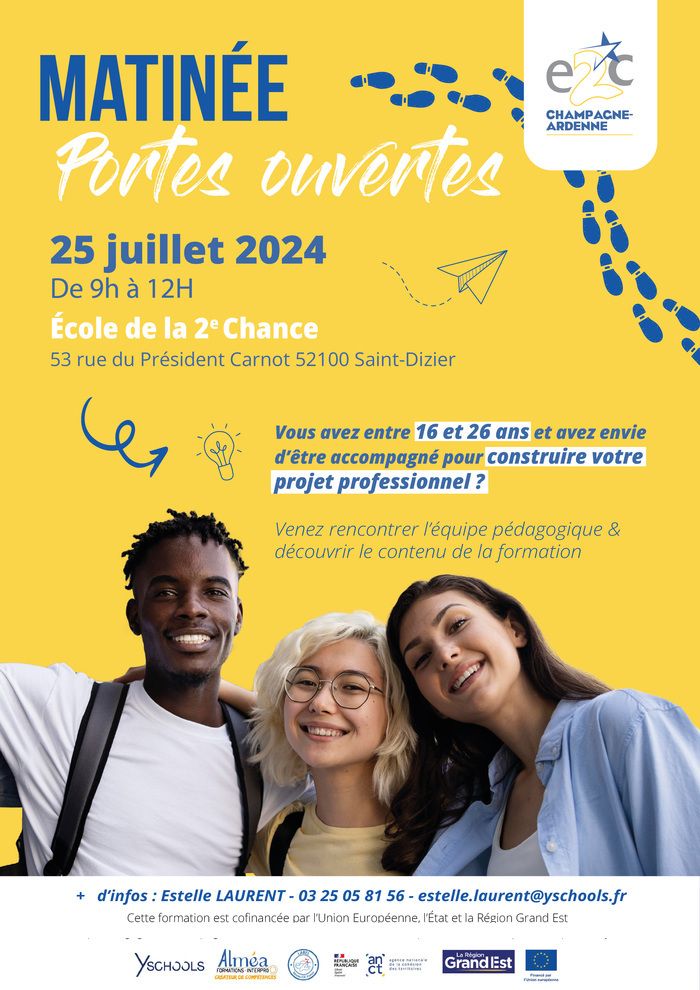 L'Ecole de la 2ème Chance organise sa matinée portes ouvertes afin de proposer aux jeunes entre 16 et 26 ans un accompagnement dans leur projet professionnel.