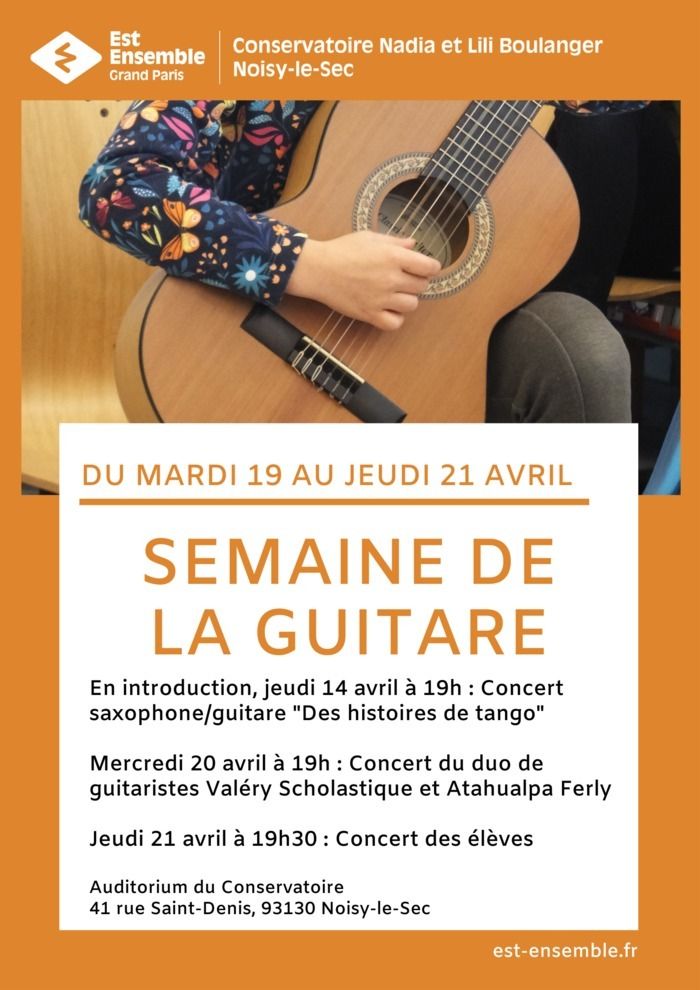 Le conservatoire organise une semaine de la guitare avec concerts d'artistes professionnels et d'élèves, master classes, ateliers...