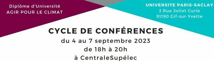 L'Objet Interdisciplinaire AllCAN de l’UPS vous convie à son cycle de conférences à l'occasion de la rentrée du Diplôme d'Université « Agir pour le climat de l'Université Paris-Saclay ».